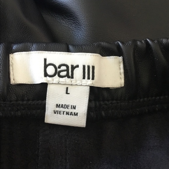 Bar lll Madrid Black Faux Leather Two Piece Outfit NWT - Picture 11 of 14